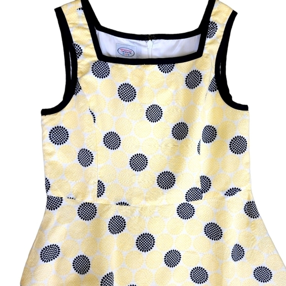 TALBOTS Kids Yellow Black Linen Blend Fit and Flare Dress - Picture 2 of 6